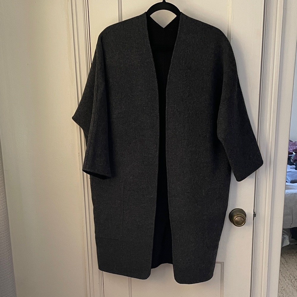 NWOT Vince Collarless Reversible Wool Cashmere Coat - S